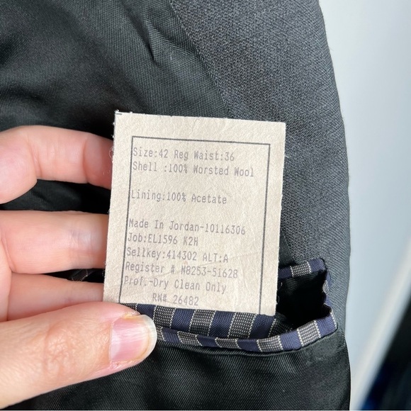 Kenneth Cole Mens Size 42R Charcoal Grey Wool Sport Coat Jacket Blazer Office - Picture 8 of 9